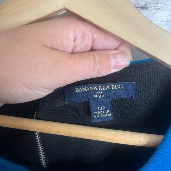Banana republic black blue color black dress size 10 petite - Picture 4 of 7